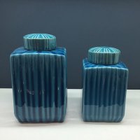 现代风格四方陶瓷装饰罐储物罐卧室客厅装饰