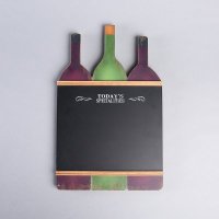 现代创意装饰木艺黑板摆件  艺术酒瓶装饰个性墙挂 家居样板房装设挂件 64QH050C1S1