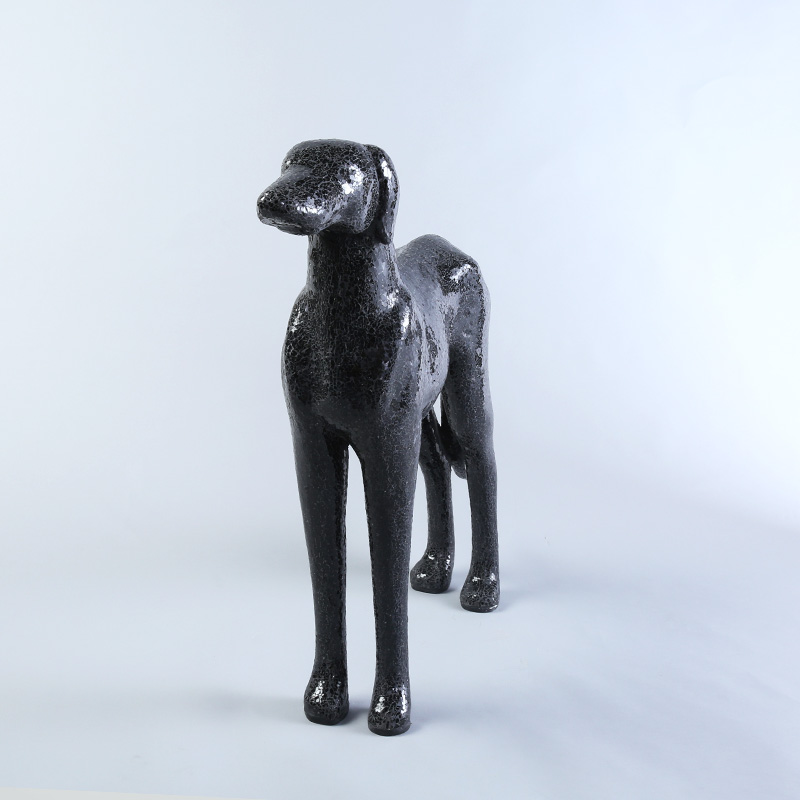 玻璃钢马赛克 现代简约站立狗模特摆件动物摆件家居装饰摆件 C-11313