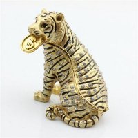 生肖动物系列 金属老虎梳妆台饰品盒 合金珠宝盒 老虎招财家居店面摆件 含钱虎
