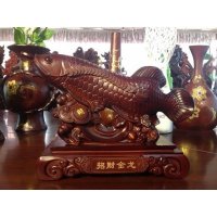 集美精品特色时尚家居饰品招财金龙树脂工艺品 小招财金龙鱼摆件 聚财风水高档家居装饰客厅摆设工艺品