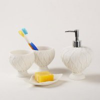 地中海风格法式田园 羽毛圣杯砂岩卫浴套装 浴室洗漱套件 商务礼品 新婚乔迁礼品604