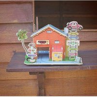 美国风情3D立体DIY木质拼图模型-汽车旅店