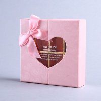 新款爱心粉红16格对开巧克力盒 糖果月饼盒礼品盒礼物盒 定制批发 W9071
