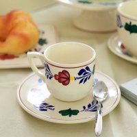 开利小清新田园风复古花藤条咖啡杯奶茶杯果汁杯复古陶瓷小茶杯