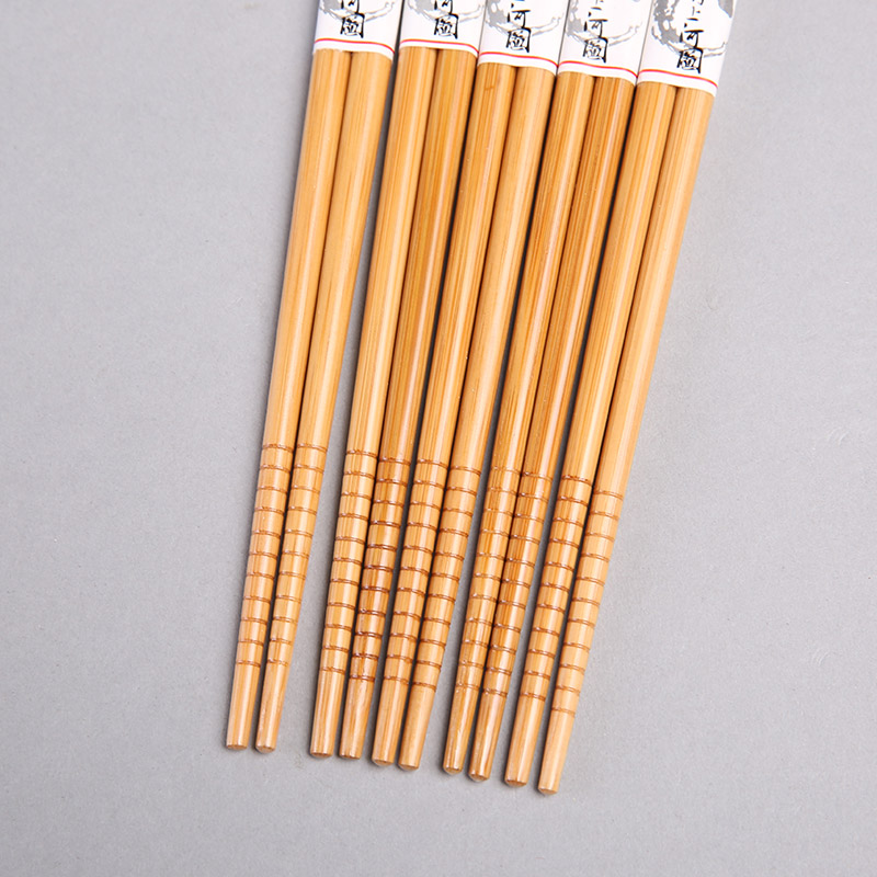 清明上河图图案竹木筷子家用筷工艺礼品筷子防滑拉钩筷（5双/套）FT015
