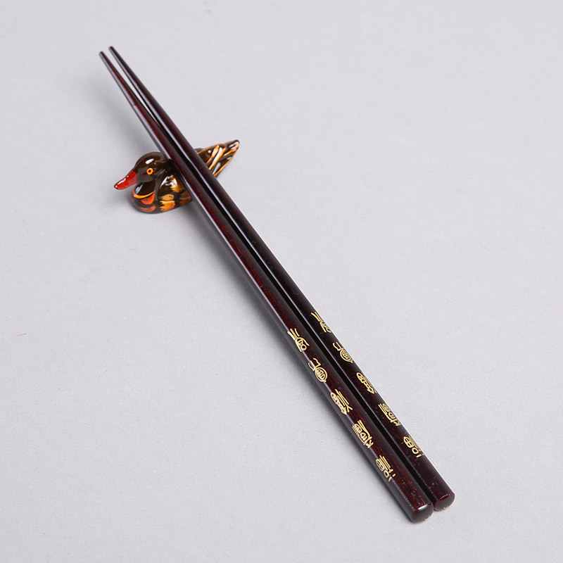 顶级礼品铁木王福天然健康木雕筷子家用工艺雕刻筷配礼盒（6双/套） FT082