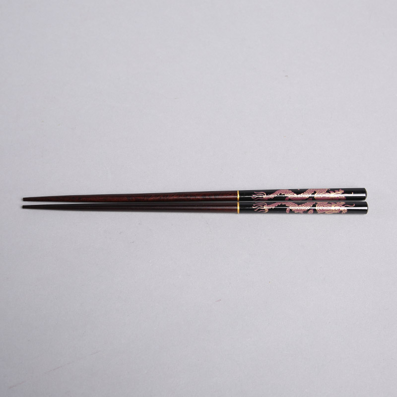 黑底金龙高档原木筷子2对套装 天然健康 高档礼品 FT125