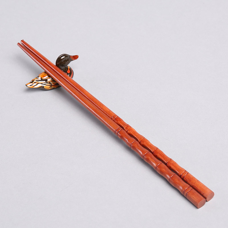 顶级礼品本色王竹节天然健康木雕筷子家用工艺雕刻筷配礼盒（6双/套） FT102
