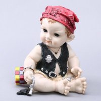 欧式简约天真童趣魔方男孩树脂摆件 可水洗不掉色装饰摆件 家居装饰摆设工艺品 2460