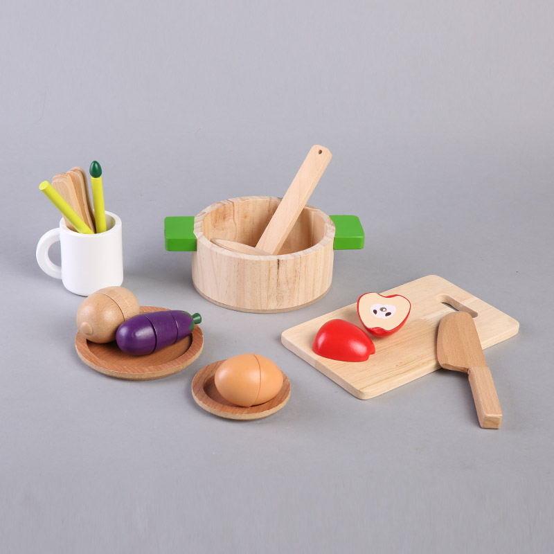 儿童木制玩具 超大木盒木质水果蔬菜切切乐过家家厨房玩具2H9107033