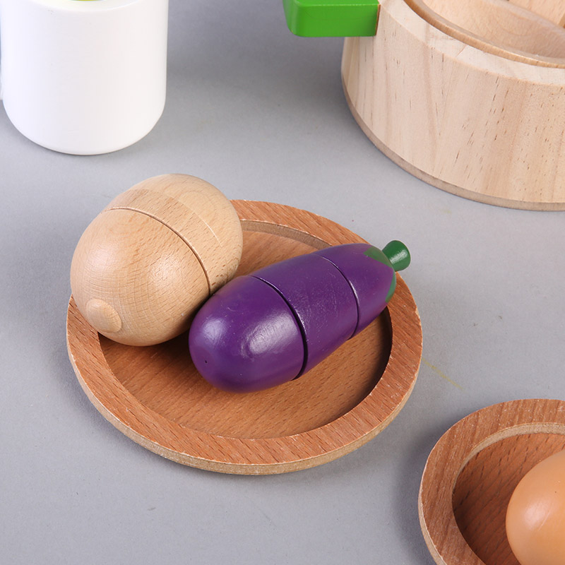 儿童木制玩具 超大木盒木质水果蔬菜切切乐过家家厨房玩具2H9107035