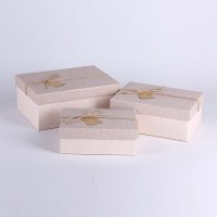 新款长方形麻布纹礼包装盒三件套 商务礼品盒礼物盒包装盒 9301-40Q