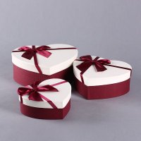 新款心型蝴蝶结编织纹装饰包装盒三件套 商务礼品盒礼物盒包装盒 94301-46