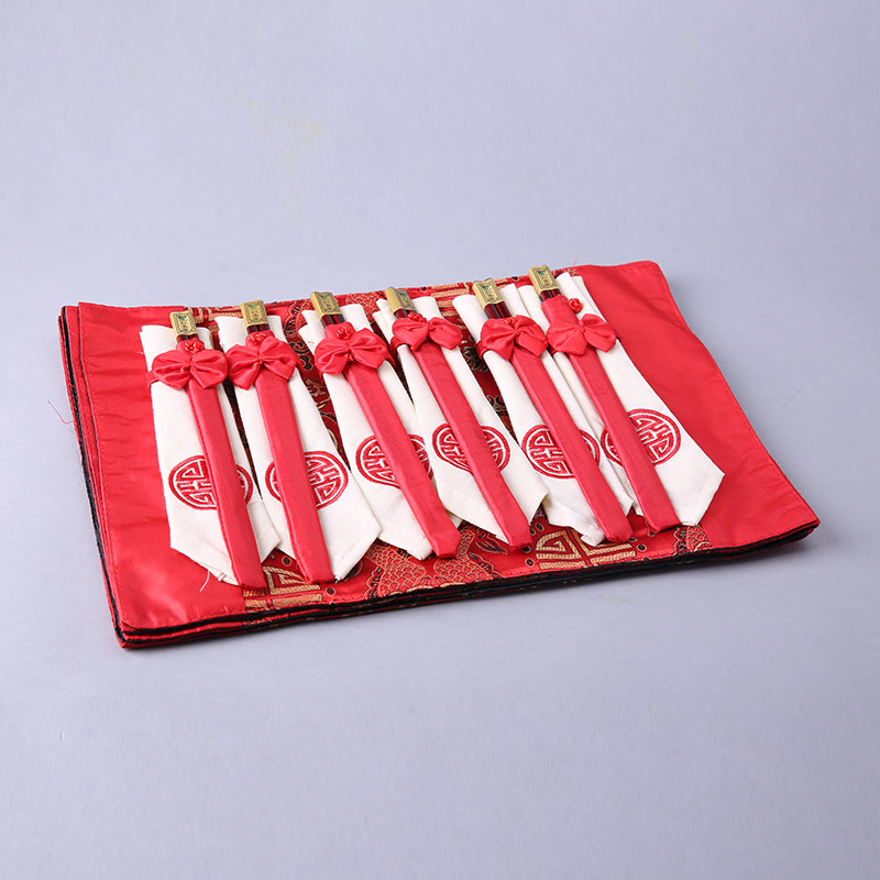 中国特色刺绣古典喜庆布艺筷子餐具套 口布餐具送礼自用特色装饰品 KC-11