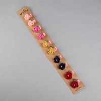 创意时尚儿童发饰 童趣小公主发夹 可爱手工针织五瓣花装饰发夹边夹 CSPC017