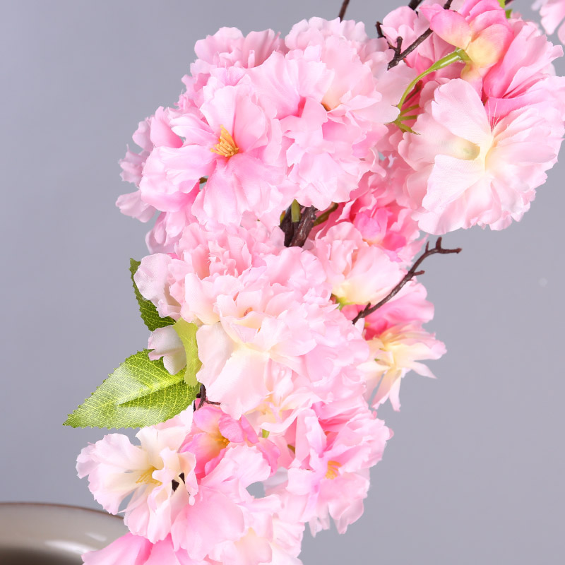 高级家居室内仿真花艺 粉色樱花 客厅餐桌家居办公室样板房装饰插花 FFHY345