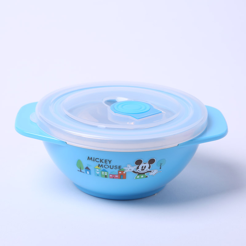 儿童不锈钢碗 宝宝吃饭汤碗 小孩保温餐具 防摔带盖子辅食碗WD-4866（不开发票）5
