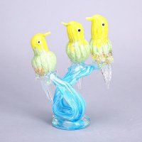 现代家居琉璃装饰品摆件 创意三鹦鹉琉璃装饰摆件 家居工艺家庭装饰琉璃摆件 XSJ58