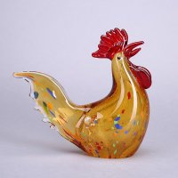 现代家居琉璃装饰品摆件 创意茶彩鸡琉璃装饰摆件 家居工艺家庭装饰琉璃摆件 XSJ74