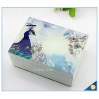 创意家居用品 镀镜长方形孔雀首饰盒 小饰品收纳盒 梳妆台珠宝盒 婚礼赠品 送礼佳品