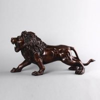 狮子家居摆件 铜色复古纯铜风水装饰摆件 送礼办公室镇宅家居装饰摆件 JYG111