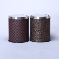 不锈钢时尚客厅垃圾筒 时尚创意花纹摇盖式垃圾桶 8LKA-3