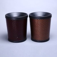 不锈钢时尚客厅垃圾筒 时尚创意花纹锥形客房桶 12LBA-3
