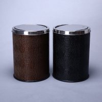 不锈钢时尚客厅垃圾筒 时尚创意花纹摇盖式垃圾桶 12LKA-2