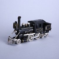 火车模型摆件 手工铁皮复古工艺摆件创意居装饰品 （含木架费）DMDD041