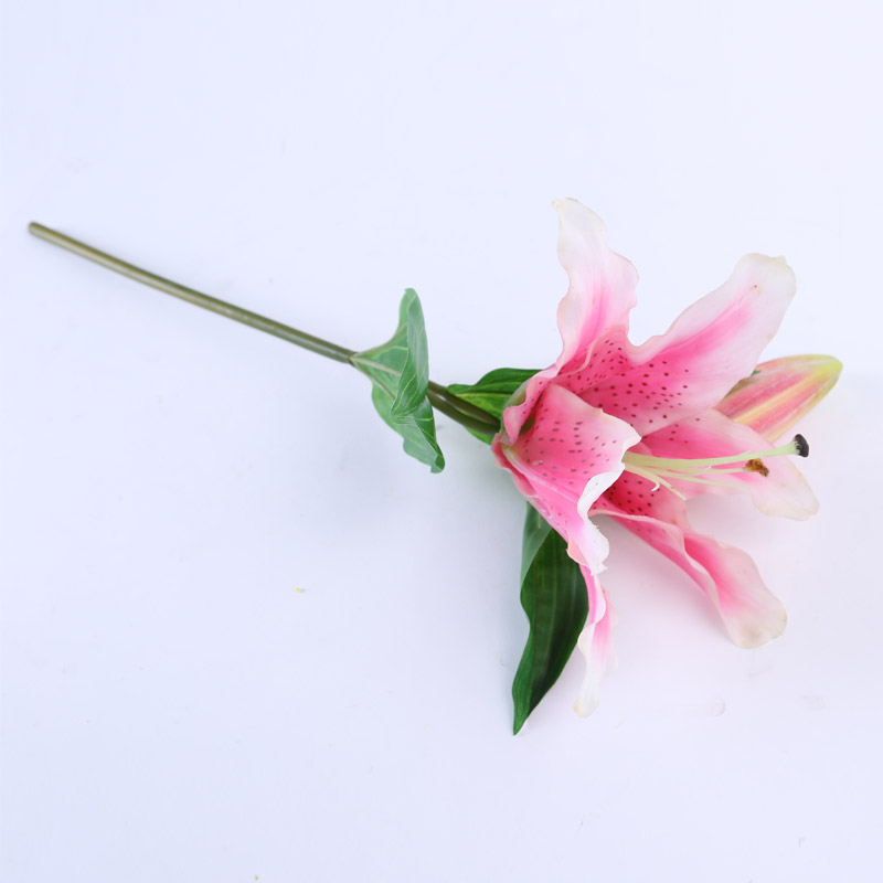 仿真花 一花一蕾百合装饰花 样板房办公室家居客厅茶几摆放装饰花 NF132