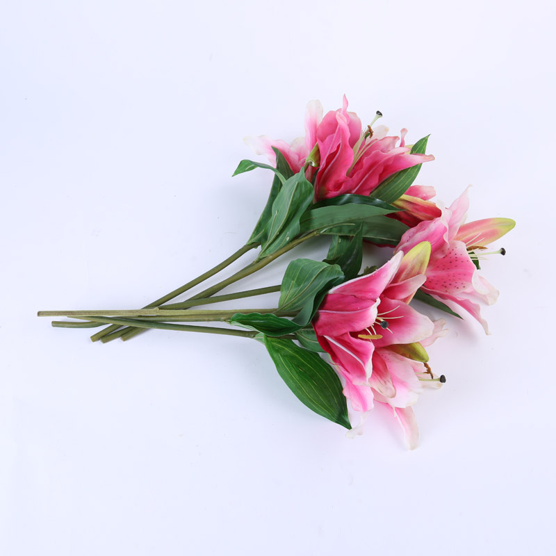 仿真花 一花一蕾百合装饰花 样板房办公室家居客厅茶几摆放装饰花 NF133