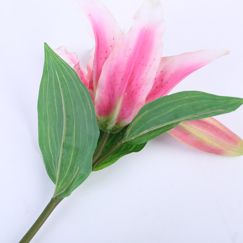 仿真花 一花一蕾百合装饰花 样板房办公室家居客厅茶几摆放装饰花 NF135