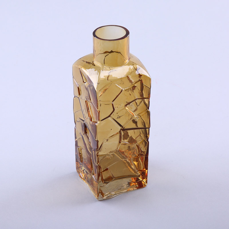 简约茶色玻璃花瓶花器家居玻璃装饰工艺品YL012
