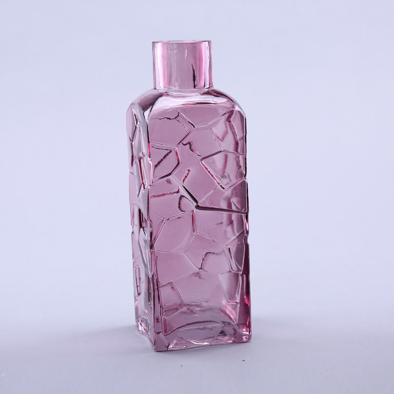 简约粉红色玻璃花瓶花器家居玻璃装饰工艺品YL213