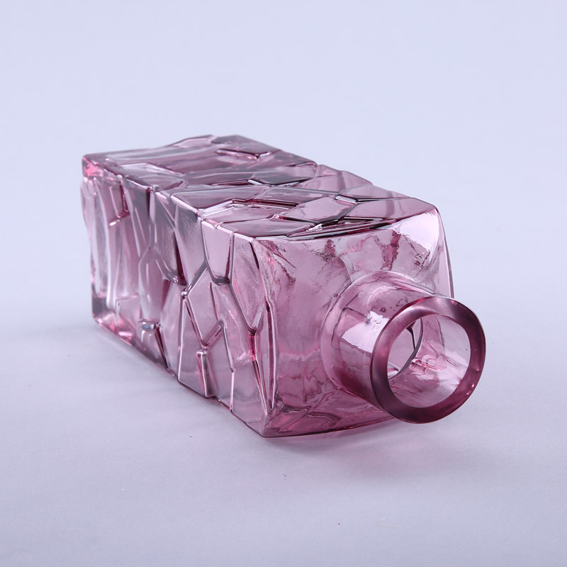 简约粉红色玻璃花瓶花器家居玻璃装饰工艺品YL214