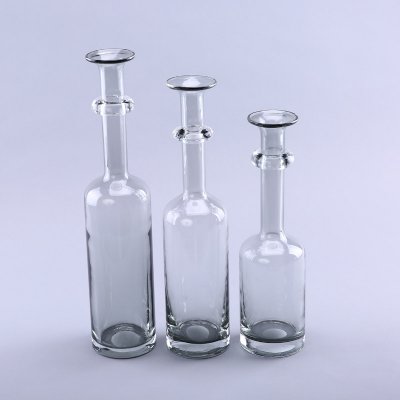 简约灰色玻璃花瓶花器家居玻璃装饰瓶工艺品摆件YL11