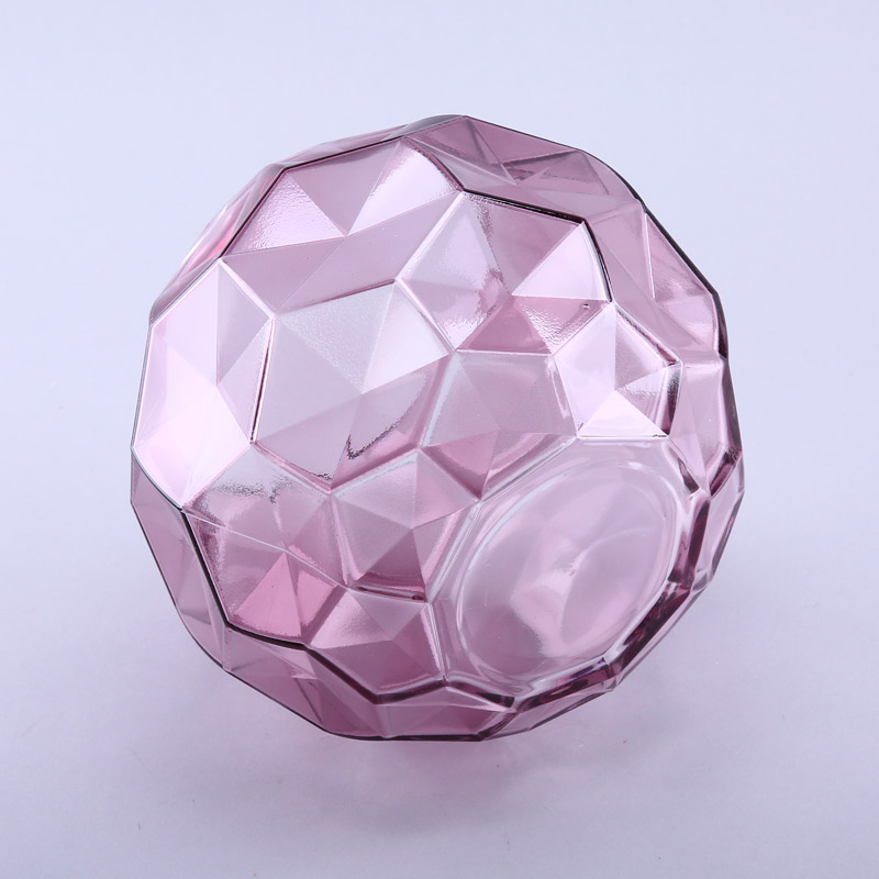 简约粉红色玻璃花盆花器家居玻璃装饰工艺品YL225