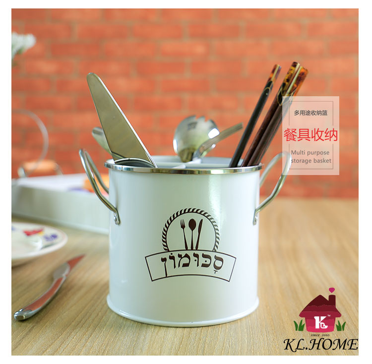 开利最新款优质加厚餐具筒刀叉分类收纳桶筷子篮厨房小工具9