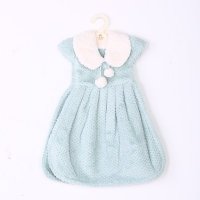 湖绿色可爱公主裙小衣服擦手巾 ZN248