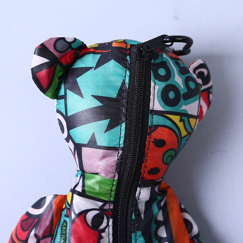 小熊收藏式环保袋 时尚创意花纹便携环保袋可爱公仔包包 GY745