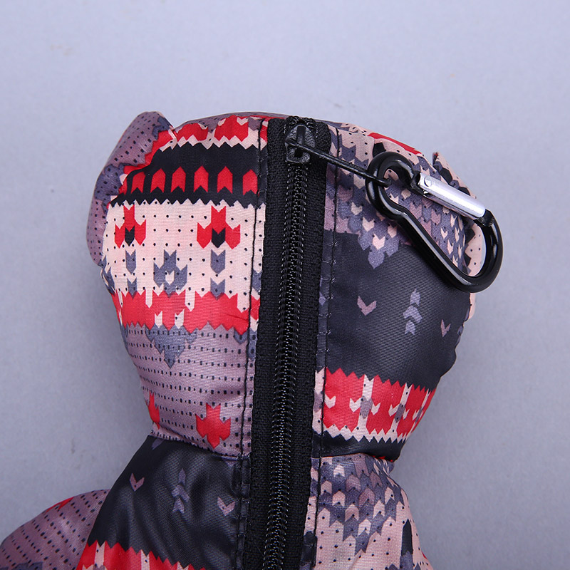 小熊收藏式环保袋 时尚花纹便携环保袋可爱公仔包包 GY085