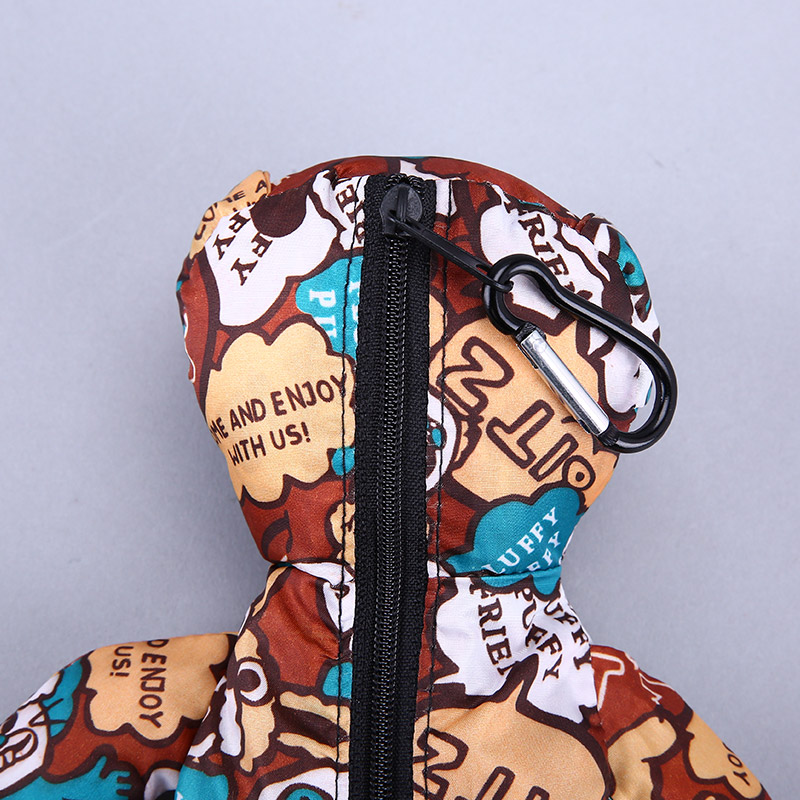 小熊收藏式环保袋 时尚创意花纹便携环保袋可爱公仔包包 GY405