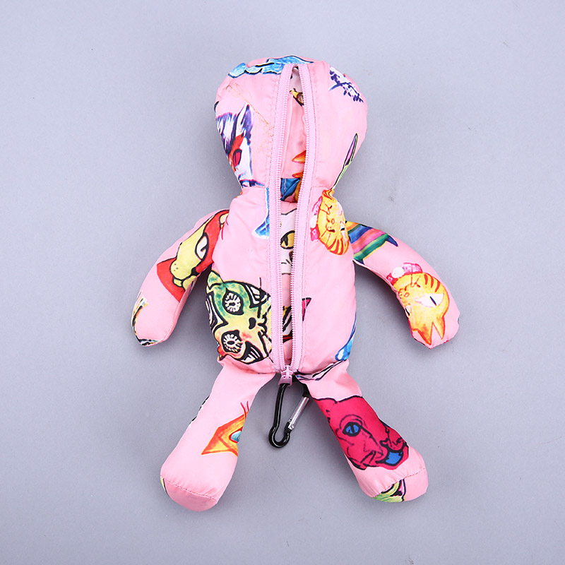 小熊收藏式环保袋 时尚创意花纹便携环保袋可爱公仔包包 GY283