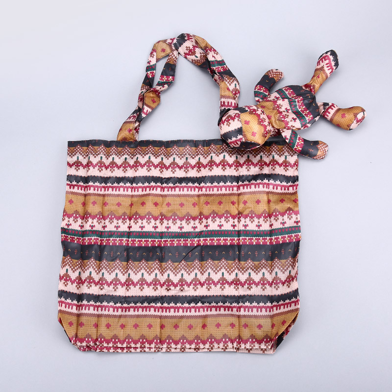 小熊收藏式环保袋 时尚花纹便携环保袋可爱公仔包包 GY034