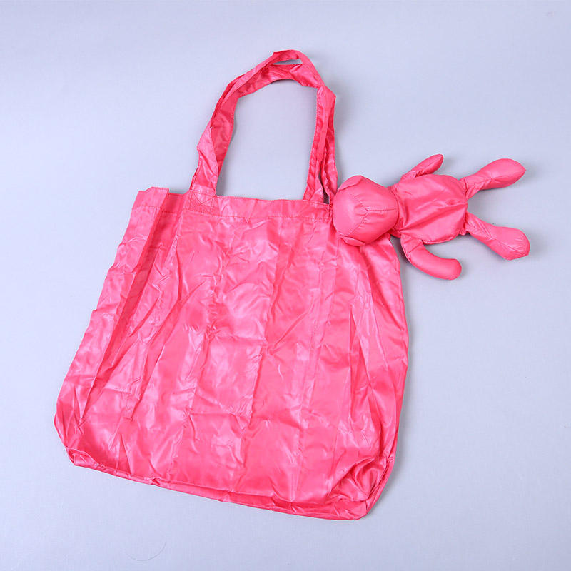 小熊收藏式环保袋 时尚简约纯色便携环保袋可爱公仔包包 GY764