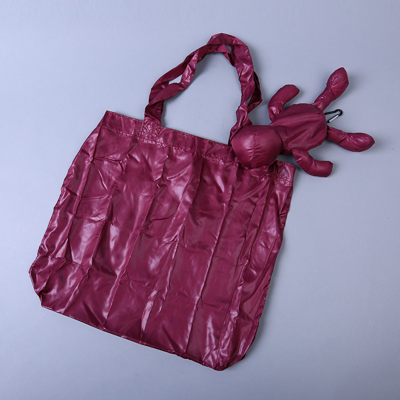 小熊收藏式环保袋 时尚简约纯色便携环保袋可爱公仔包包 GY614