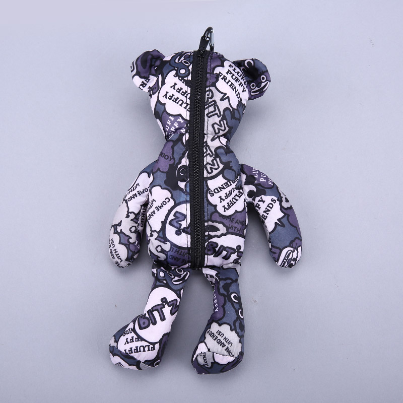 小熊收藏式环保袋 时尚创意花纹便携环保袋可爱公仔包包 GY392