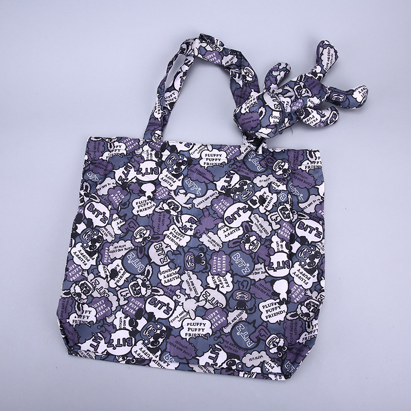 小熊收藏式环保袋 时尚创意花纹便携环保袋可爱公仔包包 GY394