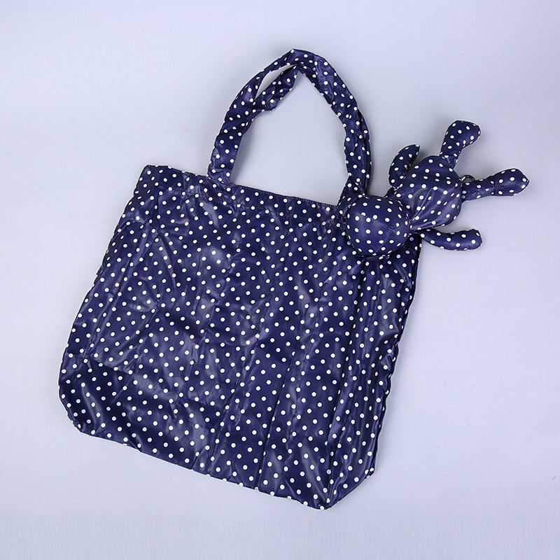 小熊收藏式环保袋 时尚创意小圆点花纹便携环保袋可爱公仔包包 GY414